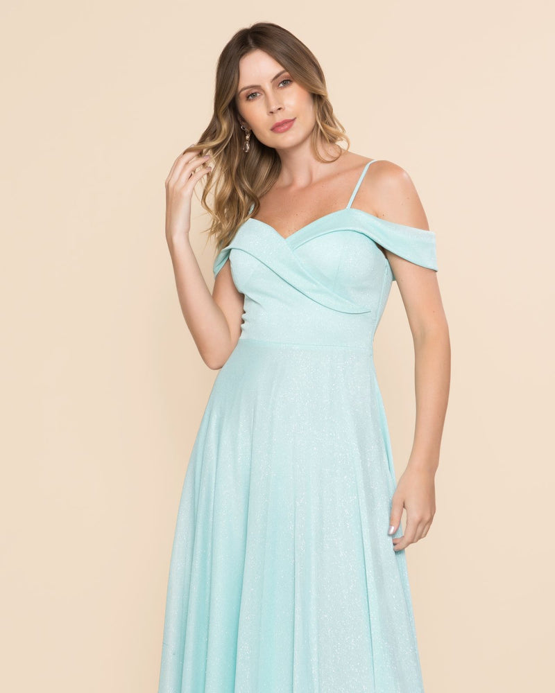 Vestido longo sales cor verde agua