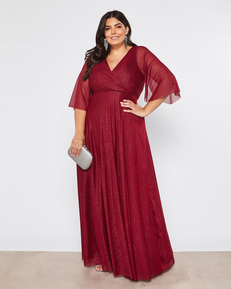 VESTIDO LONGO COR MARSALA - CAMILE - cod. 424