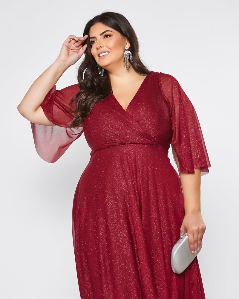 VESTIDO LONGO COR MARSALA - CAMILE - cod. 424