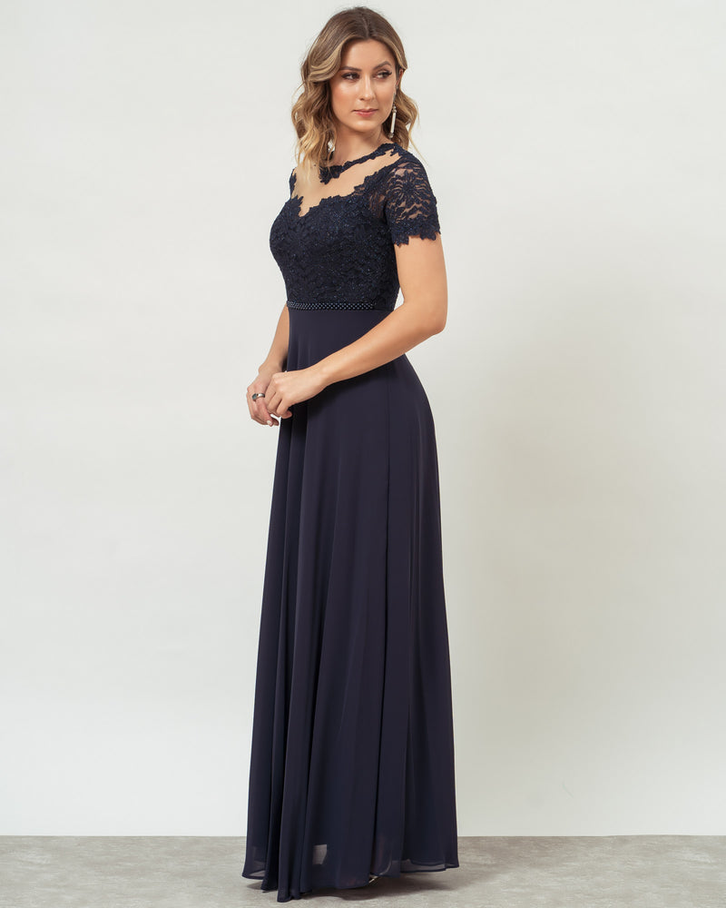 VESTIDO LONGO COR MARINHO - GRACE - cod. 402