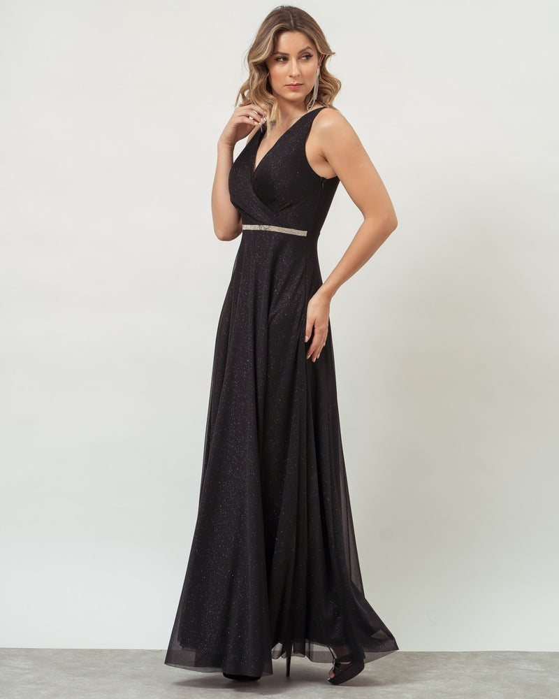 VESTIDO LONGO COR PRETO - MARIAH - cod. 408
