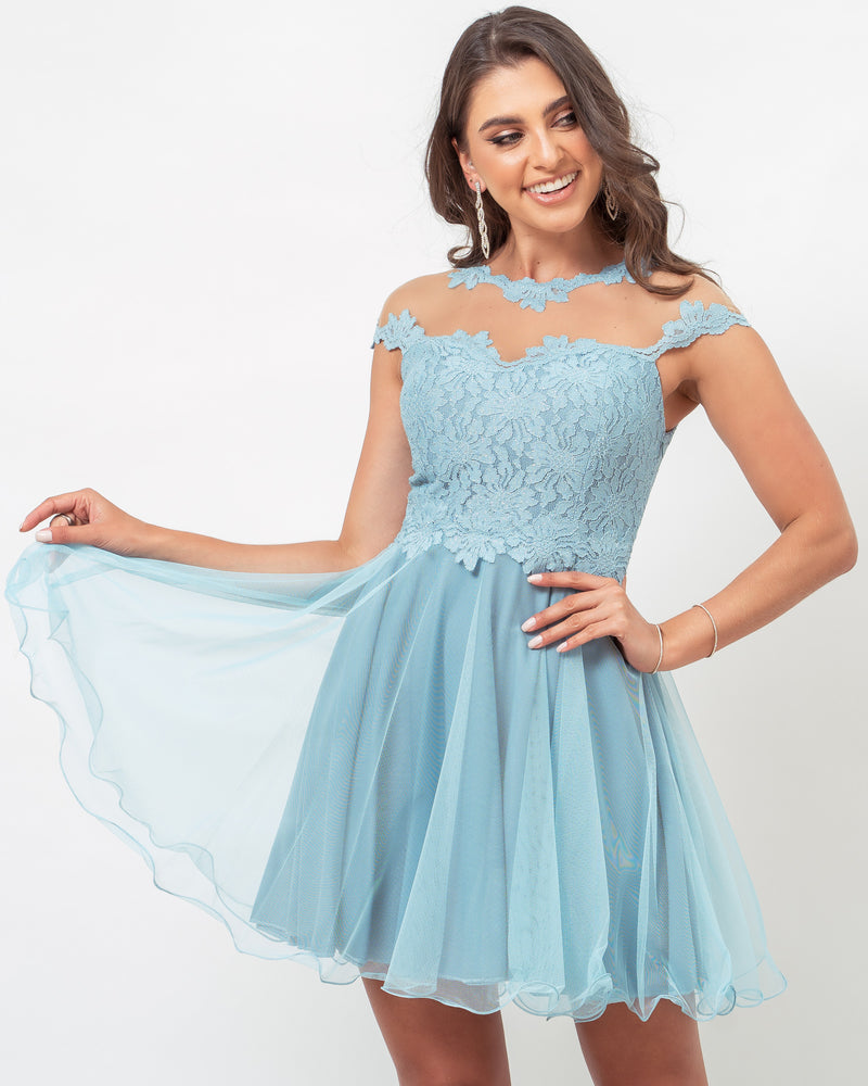 VESTIDO CURTO COR SERENITY - MAITÊ - Cod. 358