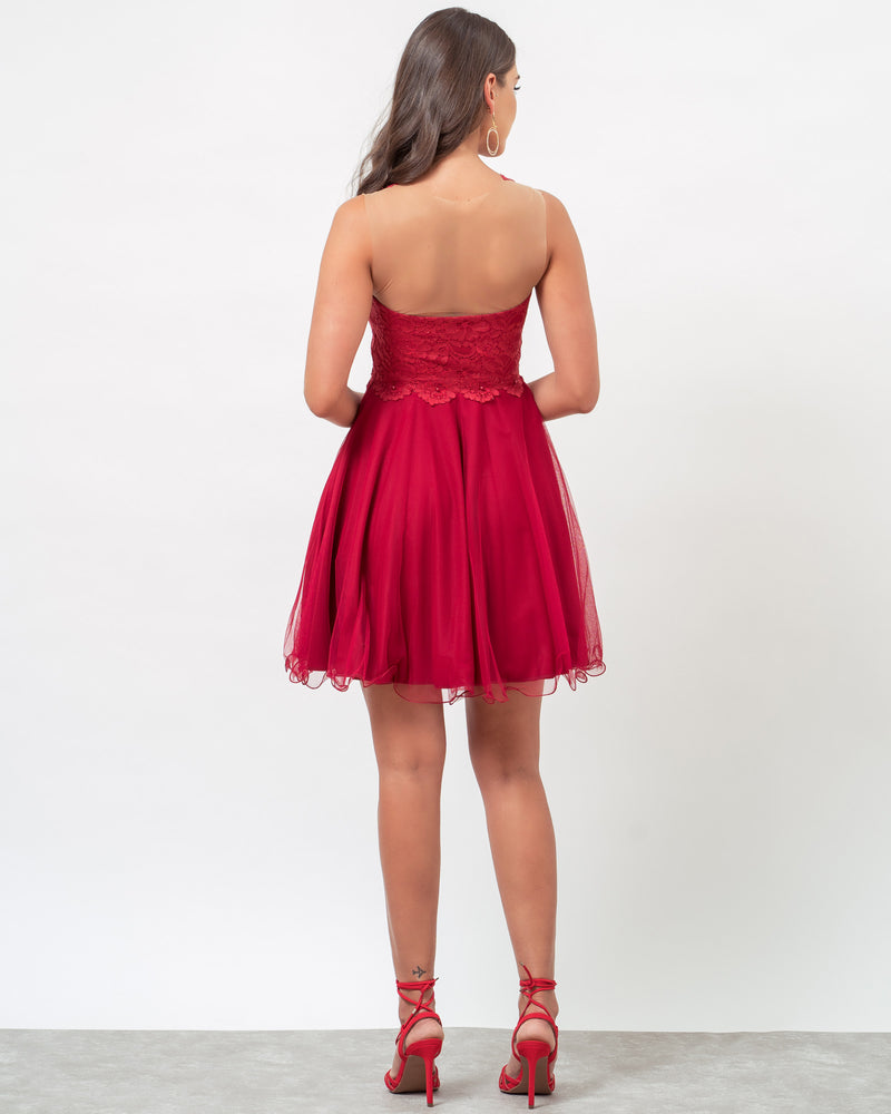 VESTIDO CURTO ELISA COR VERMELHO - Cod. 393