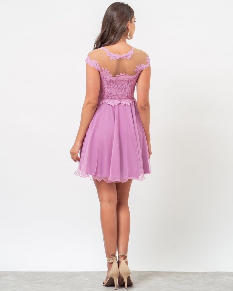 VESTIDO CURTO COR LAVANDA - MAITÊ - Cod. 358