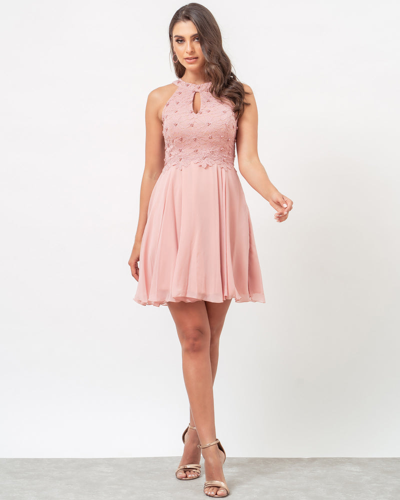 VESTIDO CURTO COR ROSÊ - LÍVIA - Cod. 398