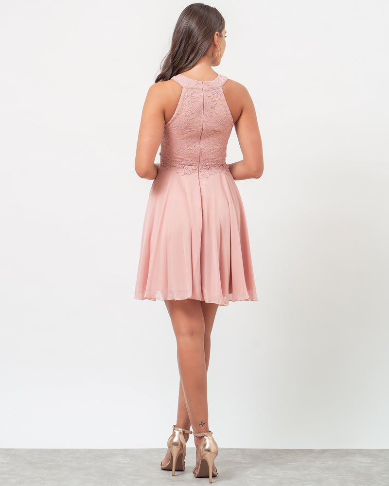 VESTIDO CURTO COR ROSÊ - LÍVIA - Cod. 398