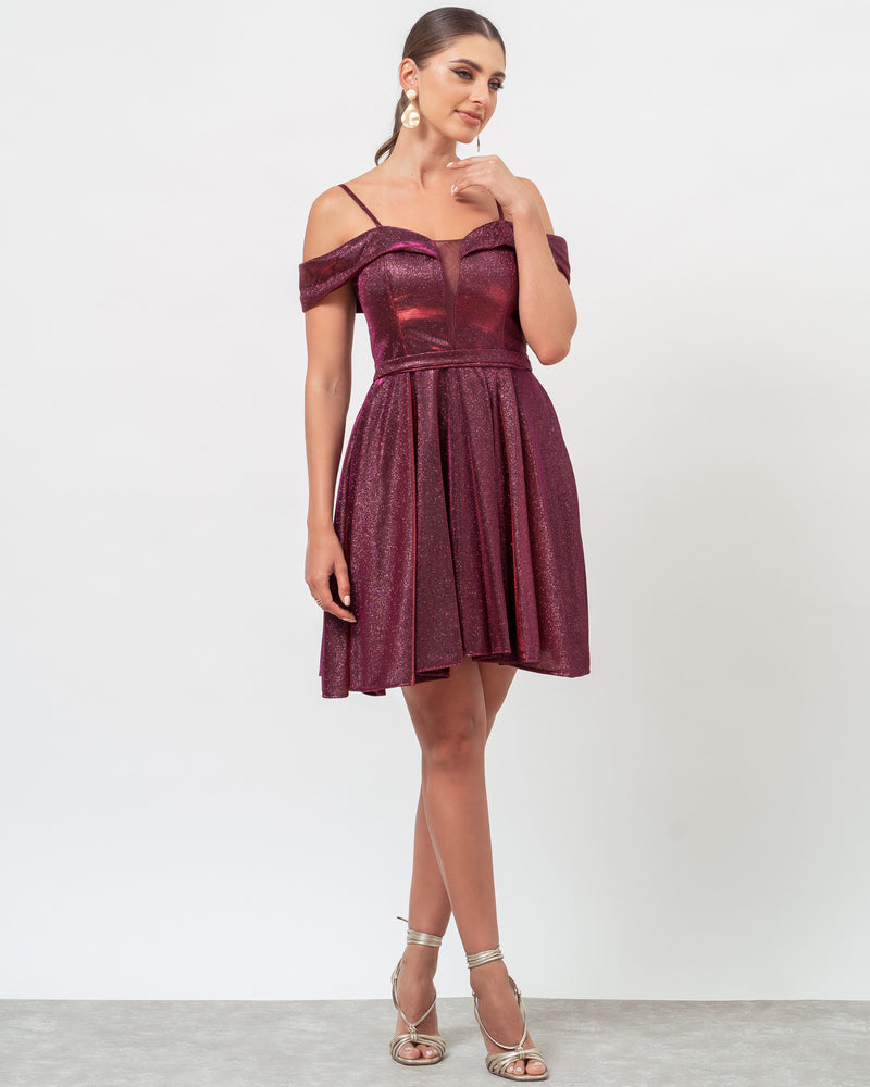 VESTIDO CURTO COR MARSALA - MIRELLA - Cod. 422