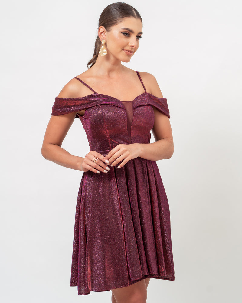 VESTIDO CURTO COR MARSALA - MIRELLA - Cod. 422