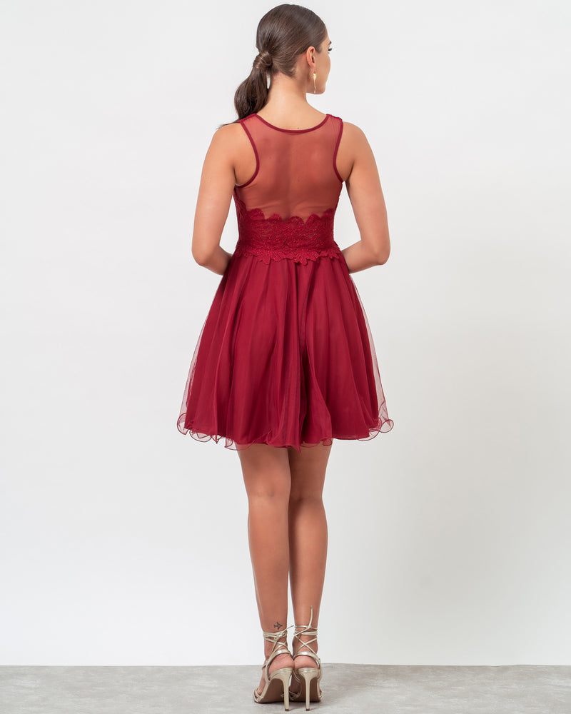 VESTIDO CURTO COR MARSALA - YASMIN - Cod. 349