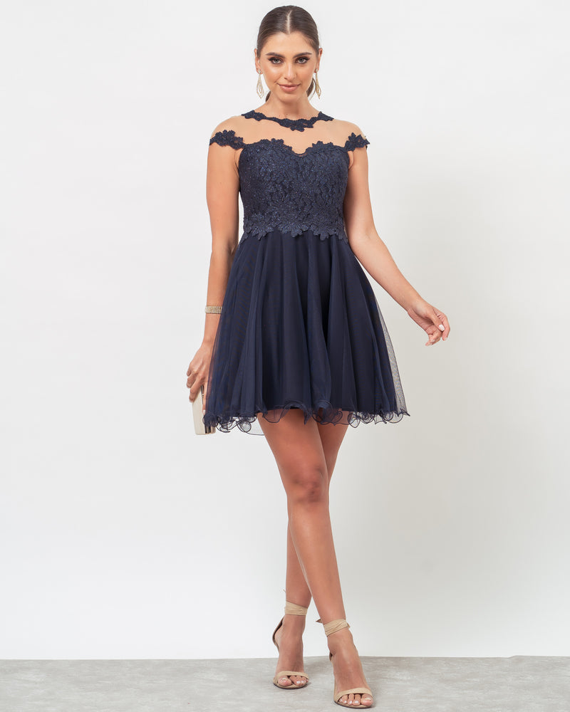VESTIDO CURTO COR MARINHO - MAITÊ - Cod. 358