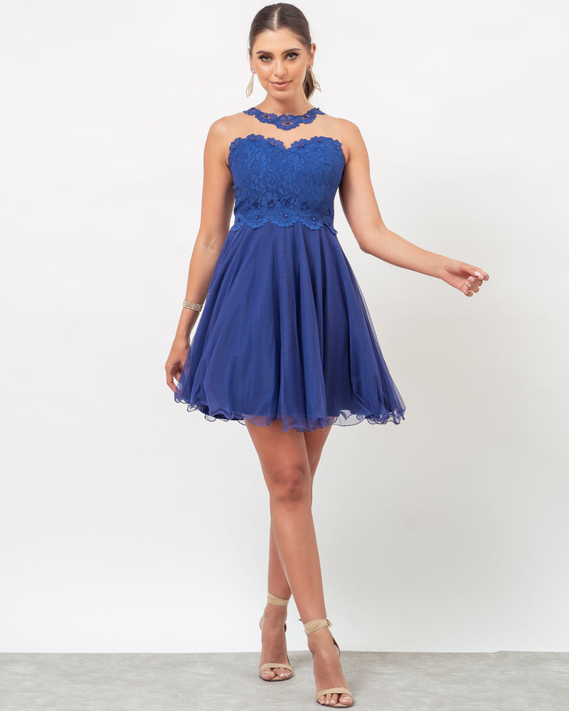 VESTIDO CURTO ELISA COR ROYAL - Cod. 393