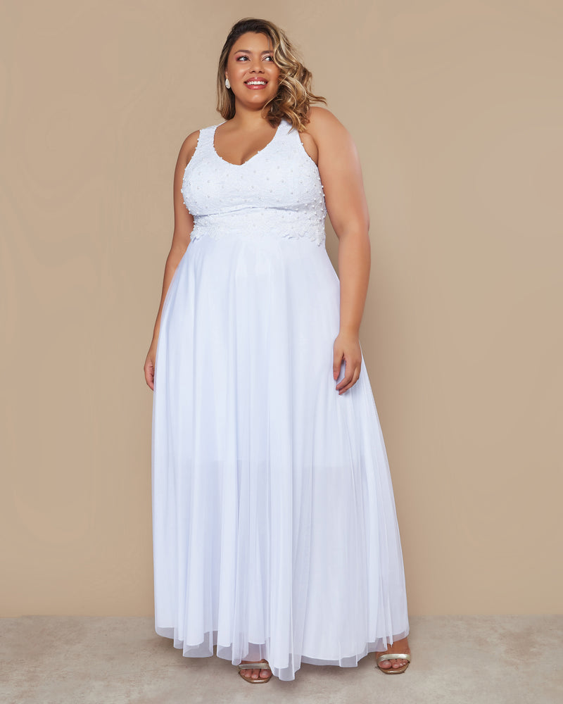 VESTIDO LONGO COR BRANCO - MILLIE - cod. 389