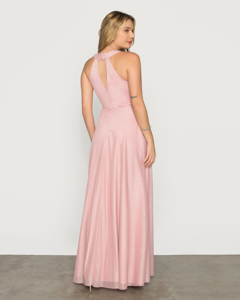 VESTIDO LONGO COR ROSE - NORAH - cod. 409