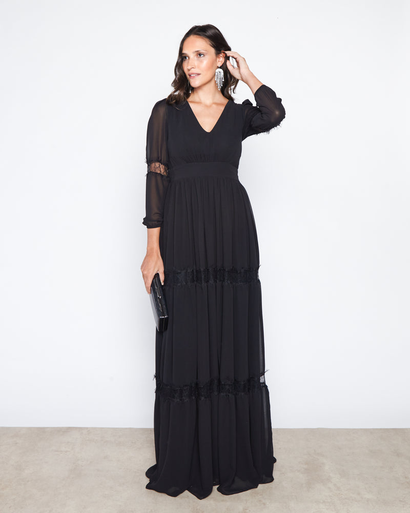 VESTIDO LONGO COR PRETO - CHLOE -cod. 1095