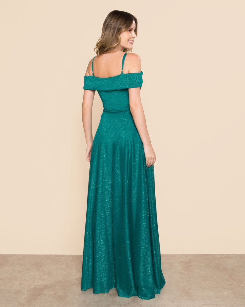 VESTIDO LONGO COR VERDE ESMERALDA - LUCY - cod. 403